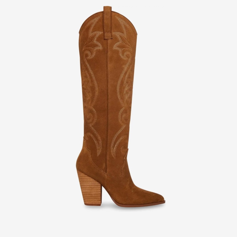 (NEW in box) Steve Madden Lasso Heel Cowboy Boot Chestnut Size 11 - Picture 3 of 5